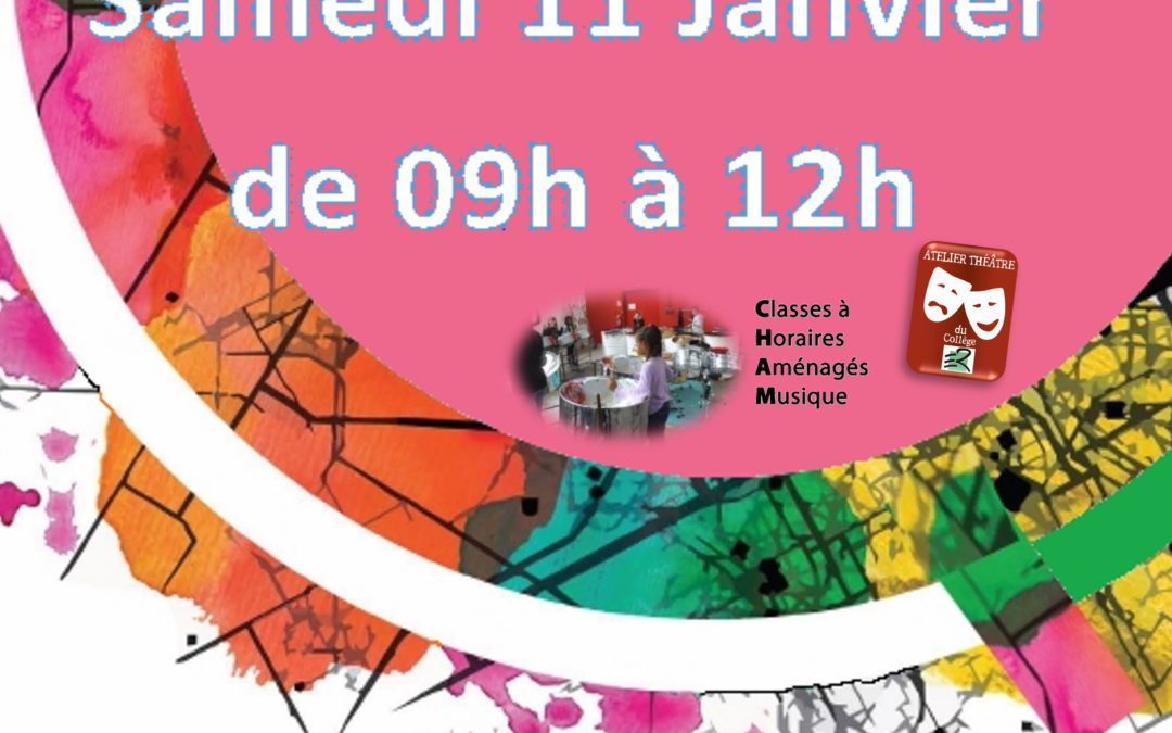 Portes Ouvertes: Le samedi 11 janvier de 9h à 12h