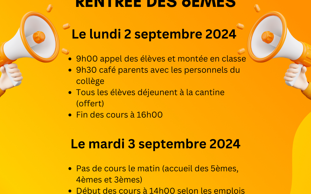 Rentrée des 6èmes